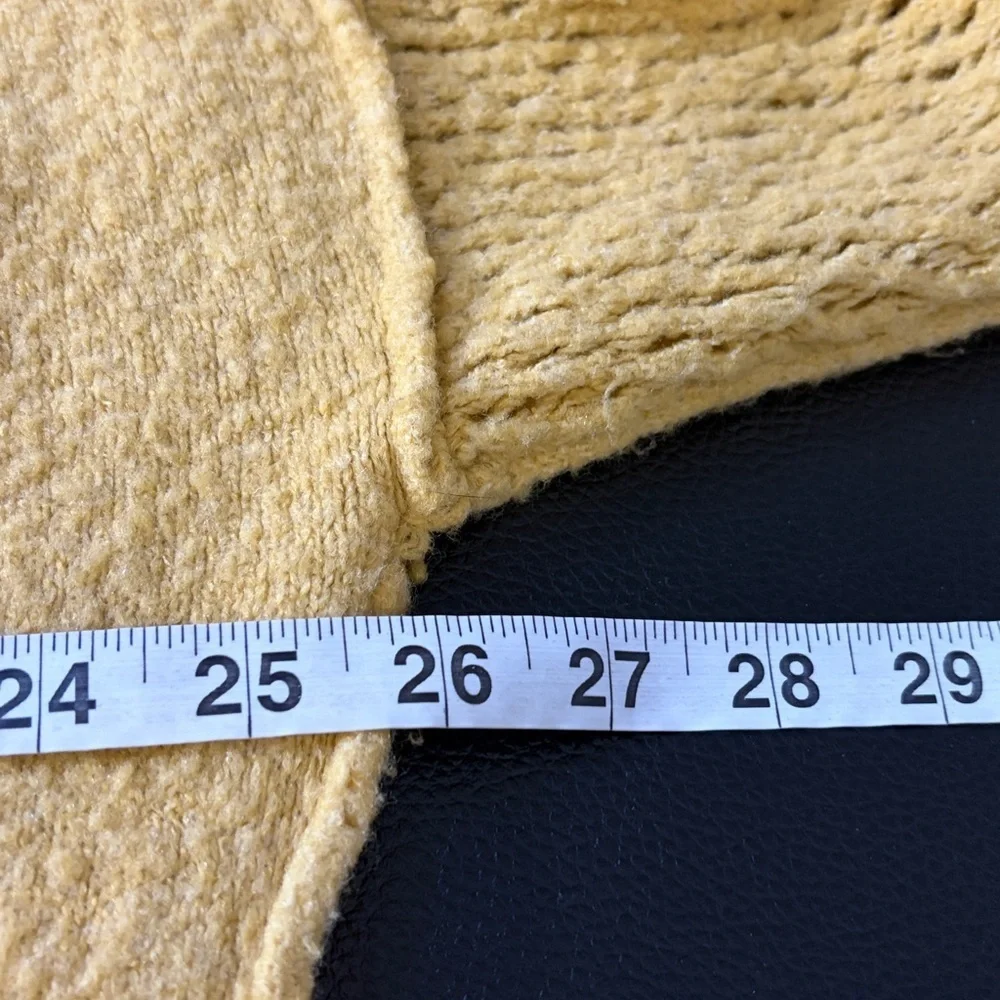 Free People Thats A Wrap Surplice V-Neck Sweater Yellow Long Sleeve Knit Sz M